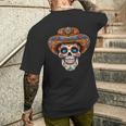 Dia De Los Muertos Carnival Mexican Head Sugar Skull T-Shirt mit Rückendruck Geschenke für Ihn