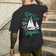 Die Tut Nix Die Will Nur Saileln Sailboat T-Shirt mit Rückendruck Geschenke für Ihn