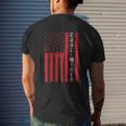 Distressed American Flag Coal Miner Mining Proud Men Mens Back Print T-shirt Gifts for Him