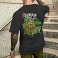 Divertido Coala Perezoso Tortuga Iguana Escuadra Zoo Animal Camiseta Hombre Estampado Espalda Regalos para él