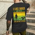 I Like Dogs And Weed And Maybe 3 People Vintage Stoner Men's T-shirt Back Print Funny Gifts