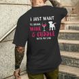 Drink Wine And Cuddle Men's T-shirt Back Print Gifts for Him