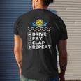 Drive Pay Clap Repeat Water Polo Dad Mens Back Print T-shirt Gifts for Him