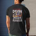 I Have Driven More Miles In Reverse Than You Have Forward Semi Trailer Truck Driver American Flag Mens Back Print T-shirt Gifts for Him