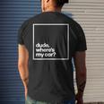 Dude Where's My Car Minimal White Typography Men's T-shirt Back Print Funny Gifts