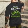 E-Mtb Warum Ich Mit Akkufahrre E-Bike T-Shirt mit Rückendruck Geschenke für Ihn