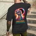 Eagle Pass Texas Total Solar Eclipse 2024Rex Dinosaur Men's T-shirt Back Print Gifts for Him
