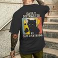 Easily Distracted By Cats & Kayaking Cat Lovers Kayakers Men's T-shirt Back Print Gifts for Him