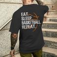 Eat Sleep Basketball Repeat For Basketball Fan T-Shirt mit Rückendruck Geschenke für Ihn