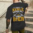 Echte Kerle Machen Holz Und Trinken Bier T-Shirt mit Rückendruck Geschenke für Ihn