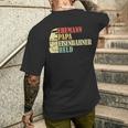 Ehemann Papa Eisenbahner Heldater T-Shirt mit Rückendruck Geschenke für Ihn