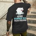 Eisbär Ganz Dünnes Eis Mein Freend T-Shirt mit Rückendruck Geschenke für Ihn