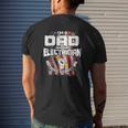 Electrician I'm A Dad And An Electrician Nothing Scares Me American Flag Mens Back Print T-shirt Gifts for Him