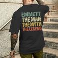 Emmett The Man The Myth The Legend First Name Emmett Men's T-shirt Back Print Gifts for Him