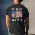 English Bulldog Dad Usa American Flag Dog Lover Owner Mens Back Print T-shirt Gifts for Him