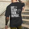 Essen Sleeep Tren Repeat Gym Trenbolon T-Shirt mit Rückendruck Geschenke für Ihn