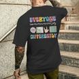 Everyone Communicates Differently Special Education Autism Men's T-shirt Back Print Gifts for Him
