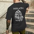 Evil Old Maniking Skull Dad Grandpa Skull T-Shirt mit Rückendruck Geschenke für Ihn