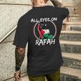 All Eyes On Rafah Betende Hände Palestina Flagge T-Shirt mit Rückendruck Geschenke für Ihn