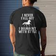 I Never Fall Off I Dismount With Style Horse Rider Mens Back Print T-shirt Gifts for Him