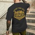 Farm Local Food Patriotic Farming Idea Farmer Men's T-shirt Back Print Gifts for Him
