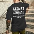 Farmer Caution Flying Tools And Offensive Language Men's T-shirt Back Print Gifts for Him