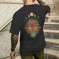 Fase Luna Om Espiritualidad & Símbolo Del Árbol De Meditación Camiseta Hombre Estampado Espalda Regalos para él