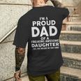 Father's Day I'm A Proud Dad Of Freaking Awesome Daughter Men's T-shirt Back Print Gifts for Him