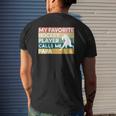 My Favorite Hockey Player Calls Me Papa Father's Day Mens Back Print T-shirt Gifts for Him