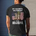 My Favorite Veteran Is My Grandpa American Flag Veterans Day Men's T-shirt Back Print Gifts for Him