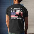 My Favorite Veteran Is My Papa Us Flag Father Veterans Men's T-shirt Back Print Gifts for Him