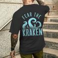 Fear The Kraken Vintage Kraken Tentacles Octopus Kraken Men's T-shirt Back Print Gifts for Him