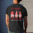 In February We Wear Red Three Gnomes Heart Disease Awareness Men's T-shirt Back Print Gifts for Him