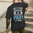 Fête Des Grands-Pères Meilleur Papi Super Papy T-shirt imprimé au dos Cadeaux pour lui
