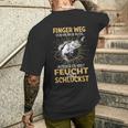 Finger Weg Von Meiner Rute Fischer Fishing Fisherman T-Shirt mit Rückendruck Geschenke für Ihn