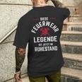 Fire Brigade Legend Is Im Ruhestand Rentner Fire Brigade T-Shirt mit Rückendruck Geschenke für Ihn