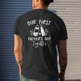 Our First Father's Day Together Baby Milk Bottle Wine Bottle Mens Back Print T-shirt Gifts for Him