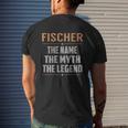 Fischer The Name The Myth The Legend Name Shirts Mens Back Print T-shirt Gifts for Him