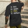 Fisher Eat Sleep Fish Repeat Fishing Fisherman Fish Men's T-shirt Back Print Funny Gifts