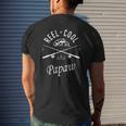 Fishing Dad Reel Cool Papaw Father's Day Papa Mens Back Print T-shirt Gifts for Him