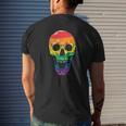 Flag Skull Halloween Gay Pride Month Lgbt Mens Back Print T-shirt Gifts for Him