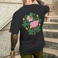 Flamingo St Patrick Day Pink Bird Lover Men's T-shirt Back Print Gifts for Him