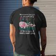 Flamingos We Are More Than Just Camping Friends We Are Like A Really Small Gang Mens Back Print T-shirt Gifts for Him