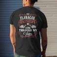 Flanagan Blood Runs Through My Veins Vintage Family Name Men's T-shirt Back Print Gifts for Him