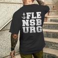 Flensburger Förde Flensburg Anchor T-Shirt mit Rückendruck Geschenke für Ihn