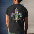 Fleur De Lis Mardi Gras Carnival Symbol New Orlean Tie Dye Mens Back Print T-shirt Gifts for Him