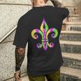 Fleur De Lis Mardi Gras Symbol Carnival Costume Party Men's T-shirt Back Print Funny Gifts