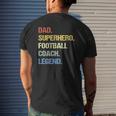 Football Coach Dad Superhero Football Coach Legend Mens Back Print T-shirt Gifts for Him