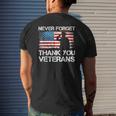 Never Forget Thank You Veterans Veterans Day Usa Flag Mens Back Print T-shirt Gifts for Him