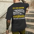 Forklift Driver Legend Forklift Lagerist S T-Shirt mit Rückendruck Geschenke für Ihn